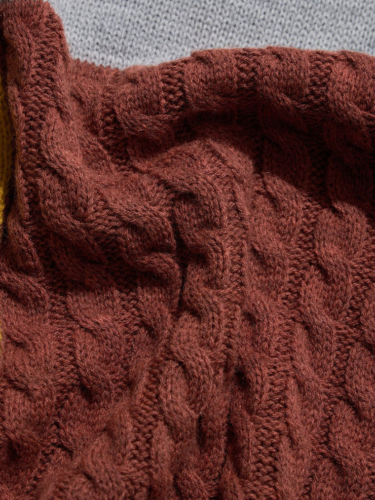Colourblock Pullover: Autumn Hues Oversized Pullovers