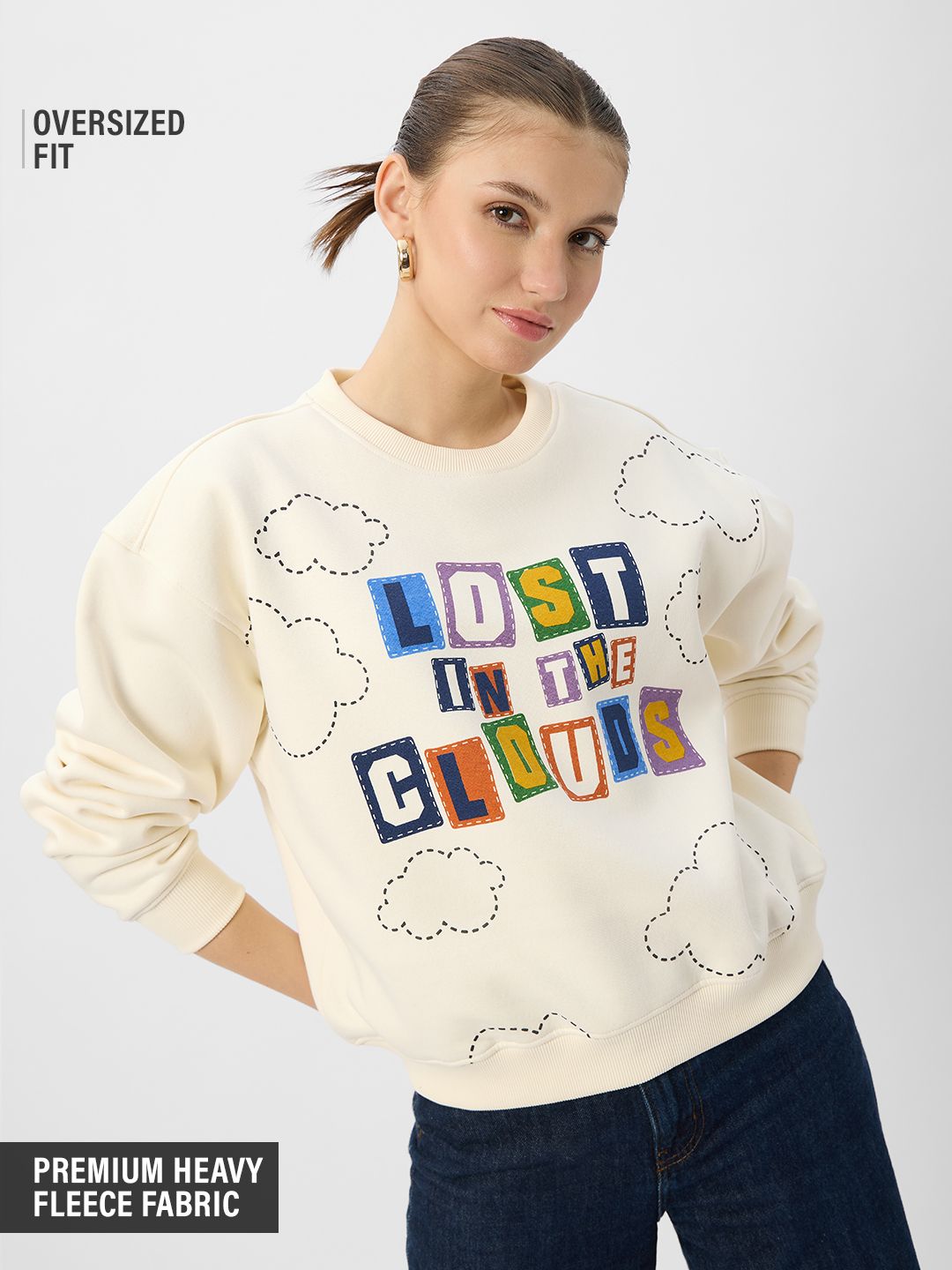 TSS Originals: Lost In The Clouds Women Oversized Sweatshirts