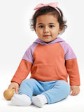 Solids: Pink, Purple (Colourblock) Girls Cotton Hoodies (2-8 Yrs)