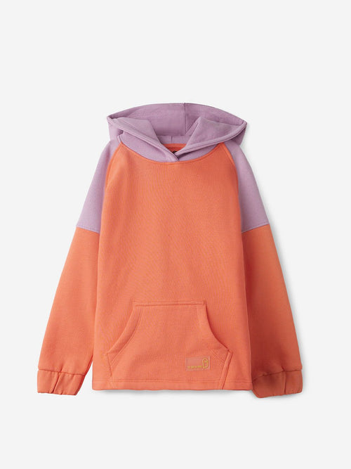 Solids: Pink, Purple (Colourblock) Girls Cotton Hoodies (2-8 Yrs)