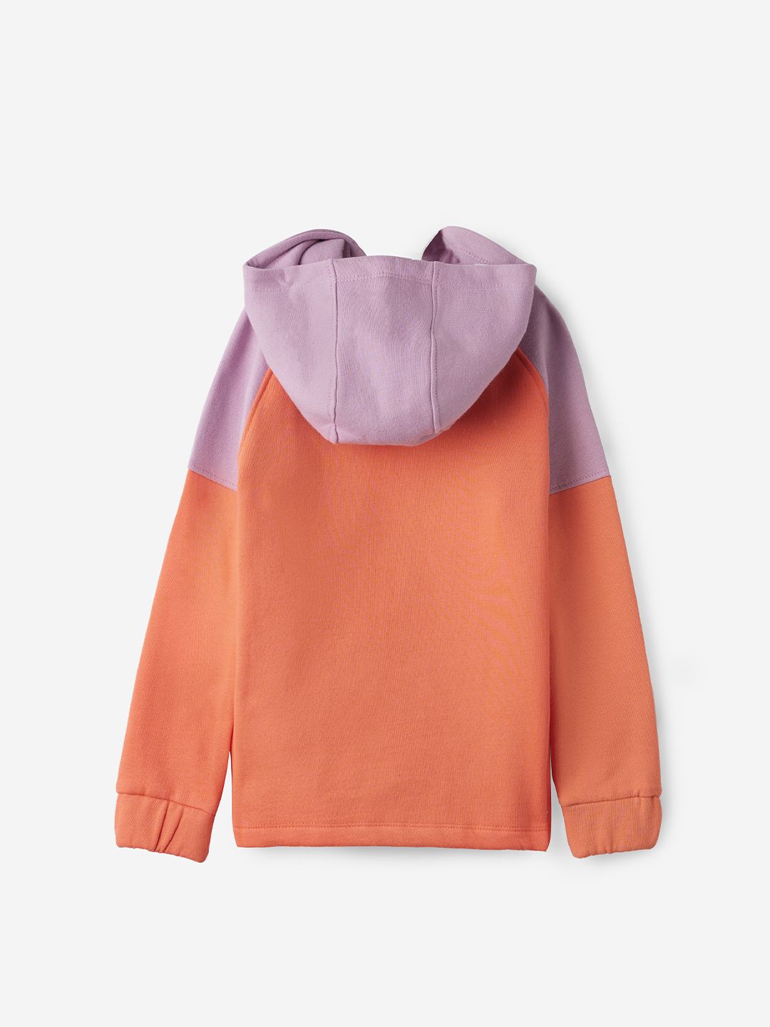 Solids: Pink, Purple (Colourblock) Girls Cotton Hoodies (2-8 Yrs)