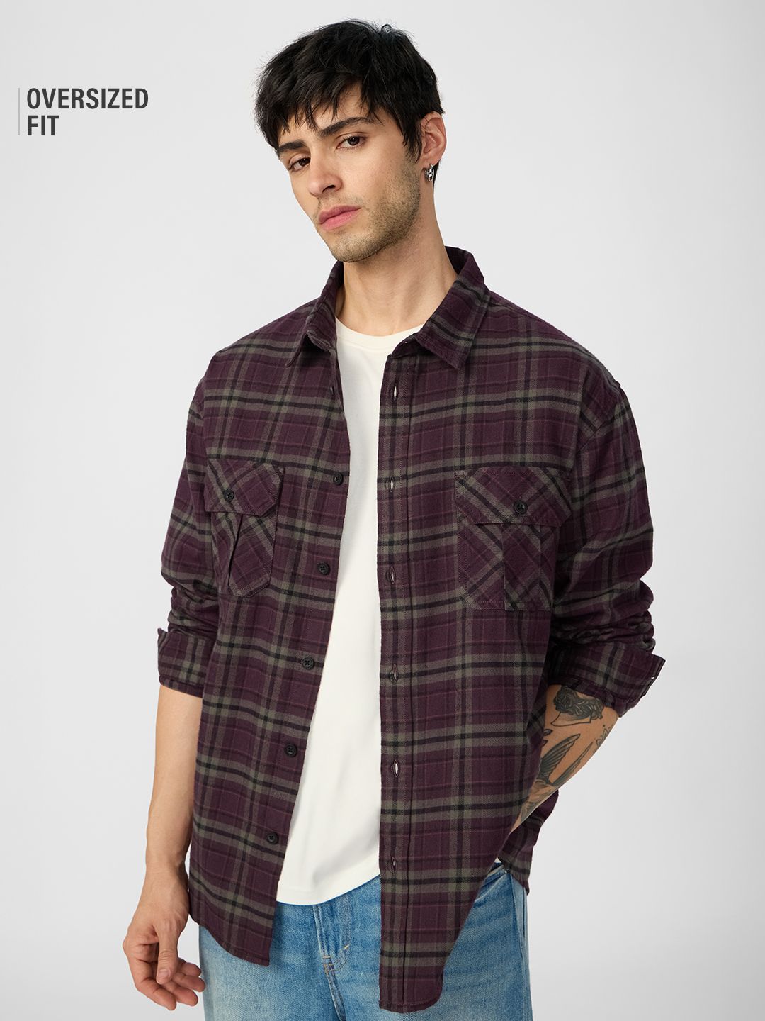 Plaid: Autumn Men Utility Shirts