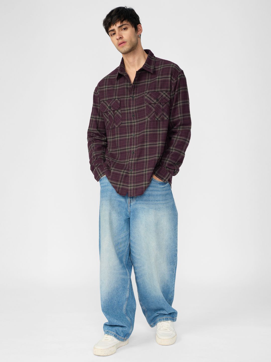 Plaid: Autumn Men Utility Shirts