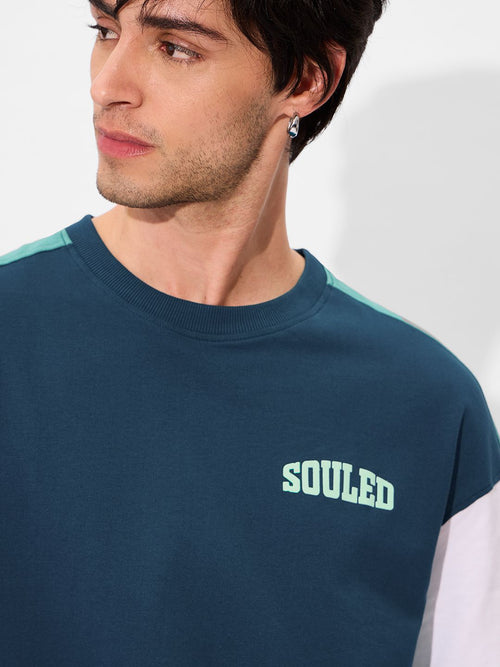 Colourblock: Deep Sea Blue Oversized T-Shirts