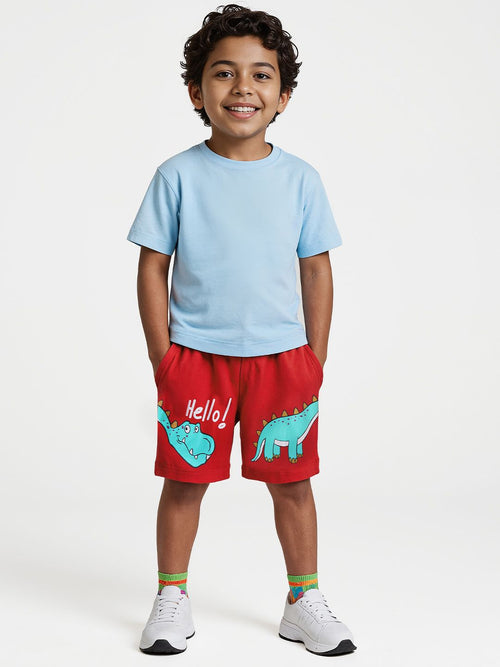 TSS Originals: Dino Hello Boys Shorts (2-8 Yrs)