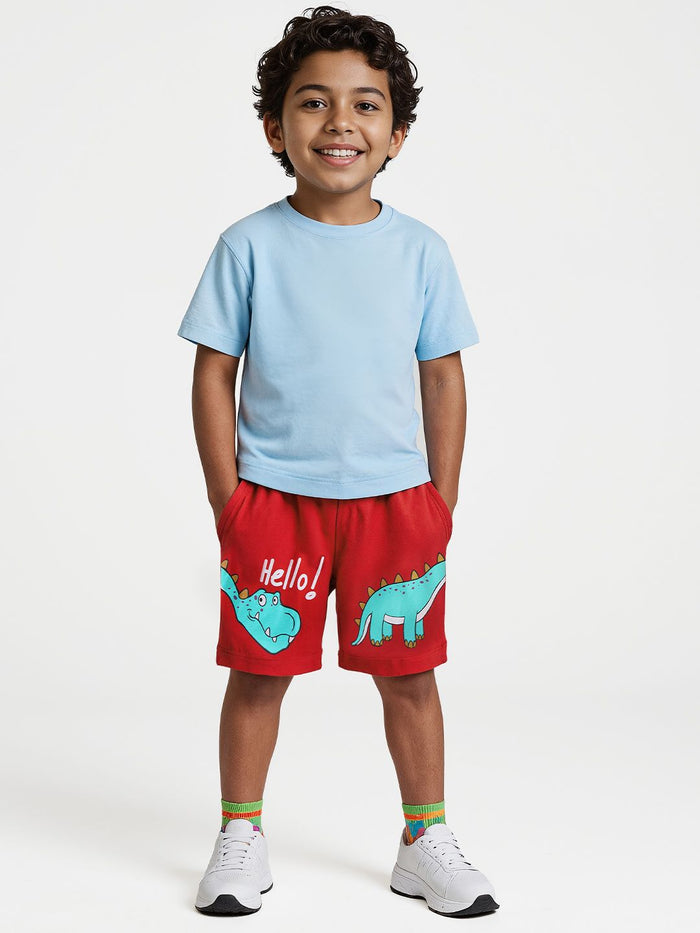 TSS Originals: Dino Hello Boys Shorts (2-8 Yrs)
