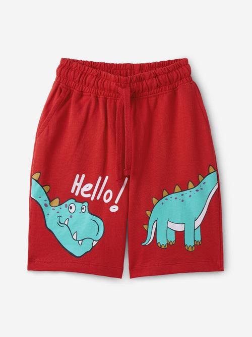 TSS Originals: Dino Hello Boys Shorts (2-8 Yrs)