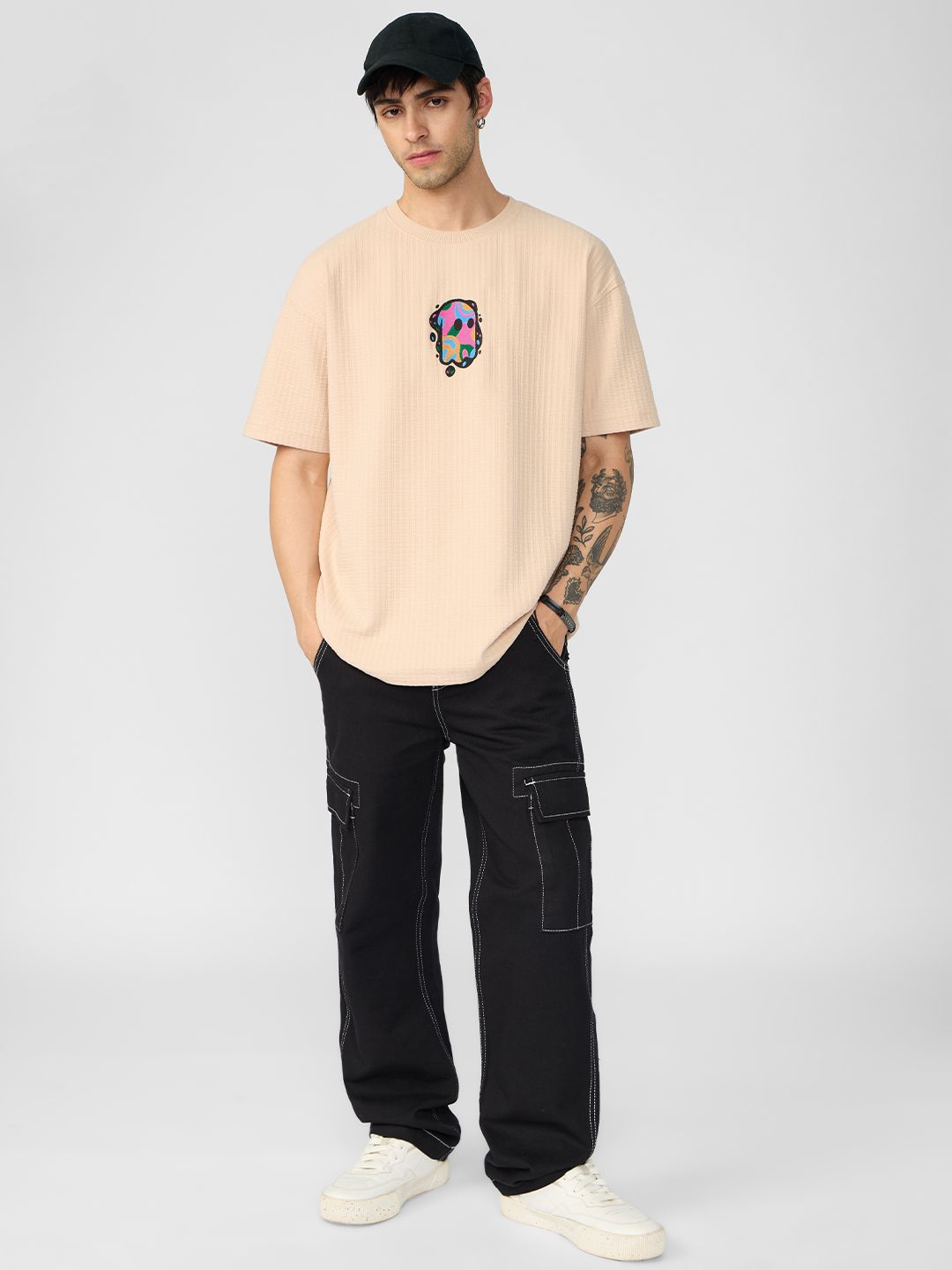 Textured T-shirt: Mr. Souls Splatter Oversized T-Shirts