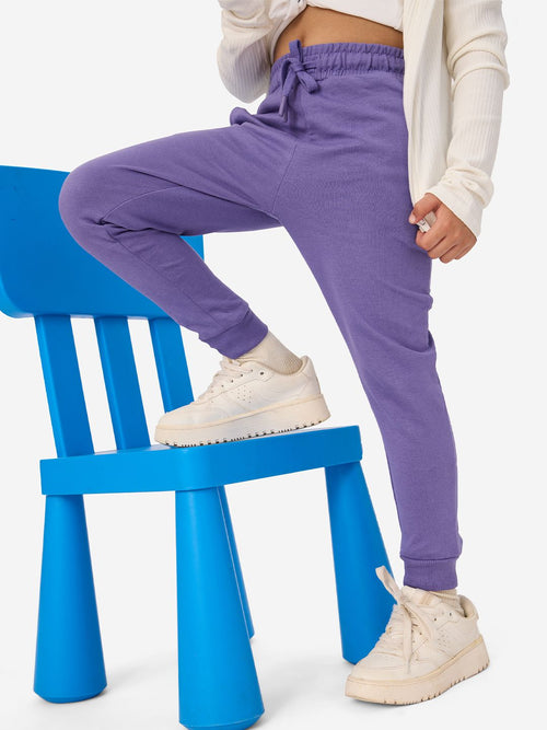 TSS Originals: Lavender Purple Girls Cotton Joggers (2-8 Yrs)