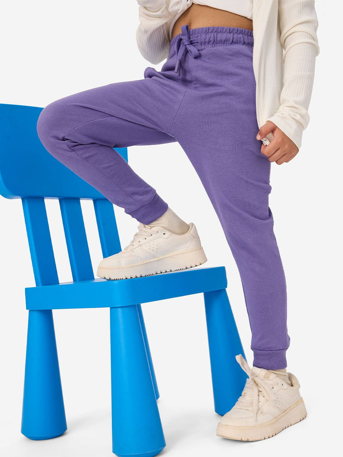 TSS Originals: Lavender Purple Girls Cotton Joggers (2-8 Yrs)