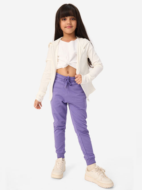 TSS Originals: Lavender Purple Girls Cotton Joggers (2-8 Yrs)