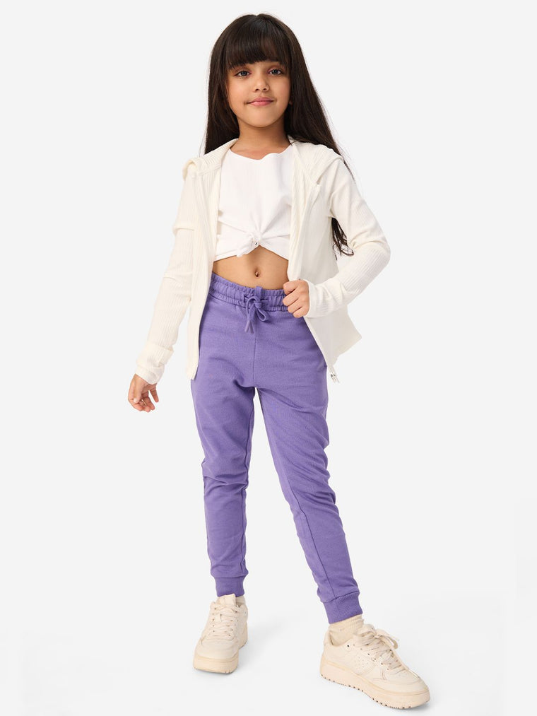 TSS Originals: Lavender Purple Girls Cotton Joggers (2-8 Yrs)
