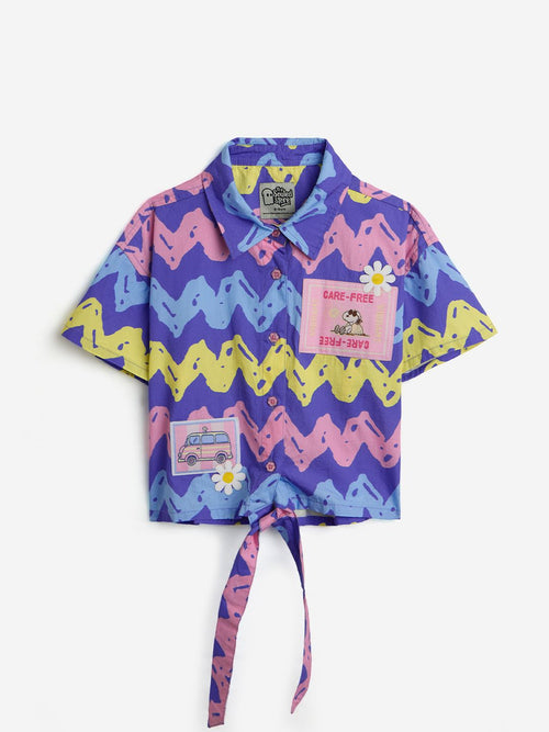 Peanuts: Carefree Young Girls Cotton Crop Tops (8-14 Yrs)