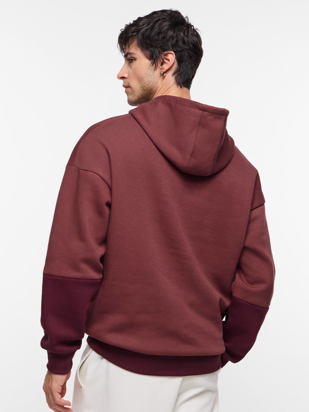 Colourblock Hoodie: Auburn Men Oversized Hoodies