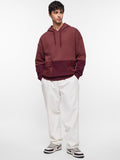 Colourblock Hoodie: Auburn Men Oversized Hoodies