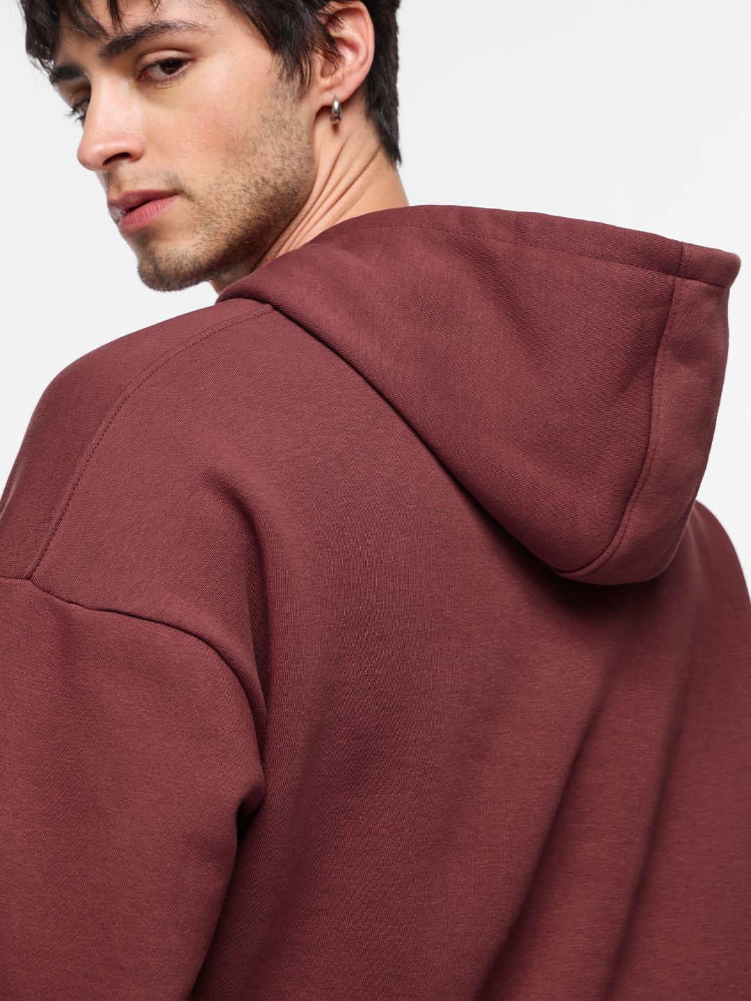 Colourblock Hoodie: Auburn Men Oversized Hoodies