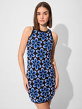 Jacquard Knit Dress: Cosmos Women Fashion Dresses