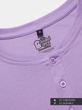Supima: Storm Lilac Supima Full Sleeve Henley T-Shirts