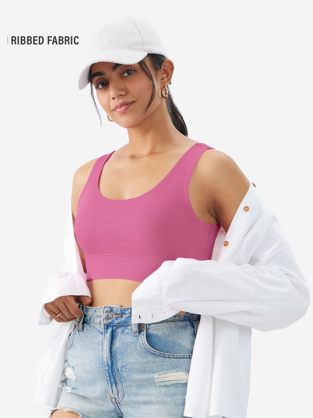 Flamingo Pink Bralette Top Women Bralette
