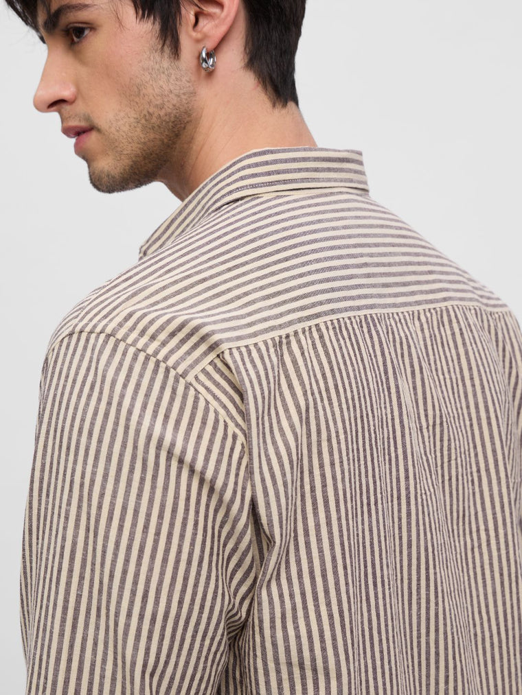 Cotton Linen: Striped Sienna Cotton Linen Shirts