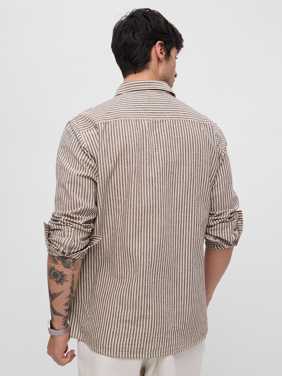 Cotton Linen: Striped Sienna Cotton Linen Shirts
