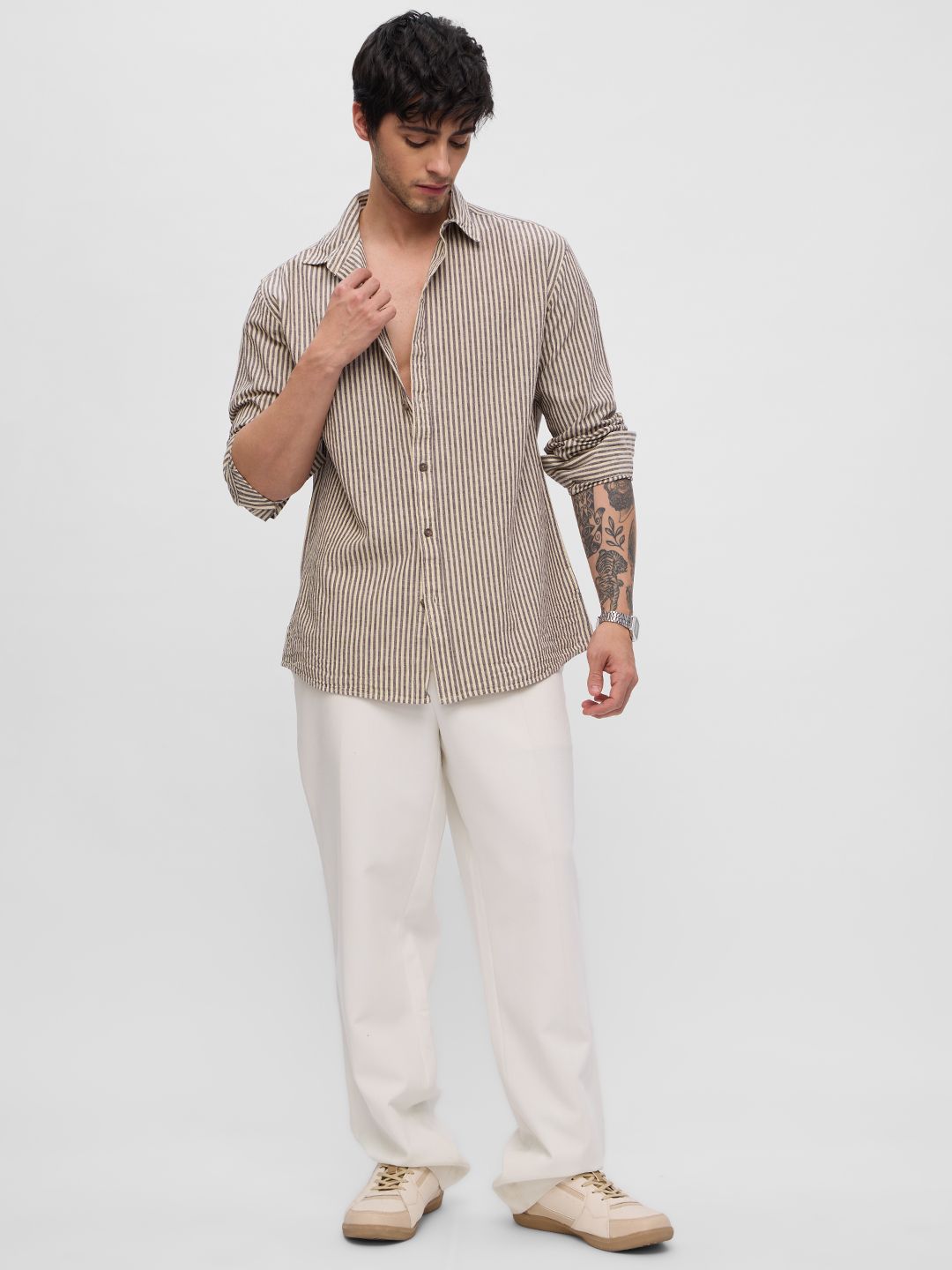 Cotton Linen: Striped Sienna Cotton Linen Shirts