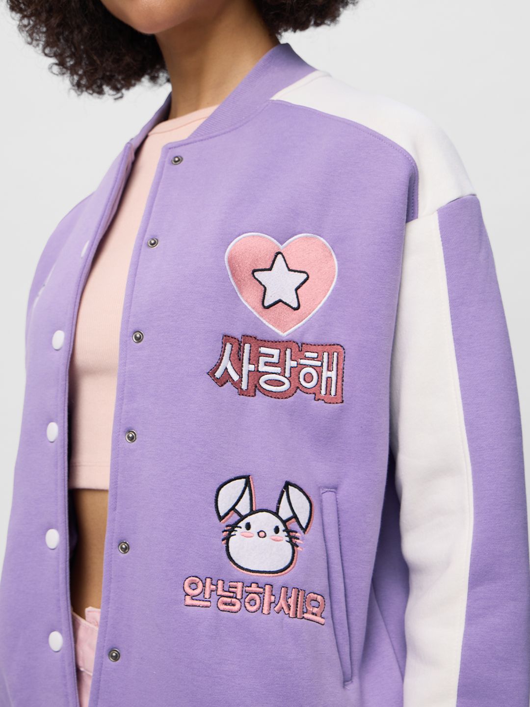 TSS Originals: Pretty Purple Women Varsity Jackets