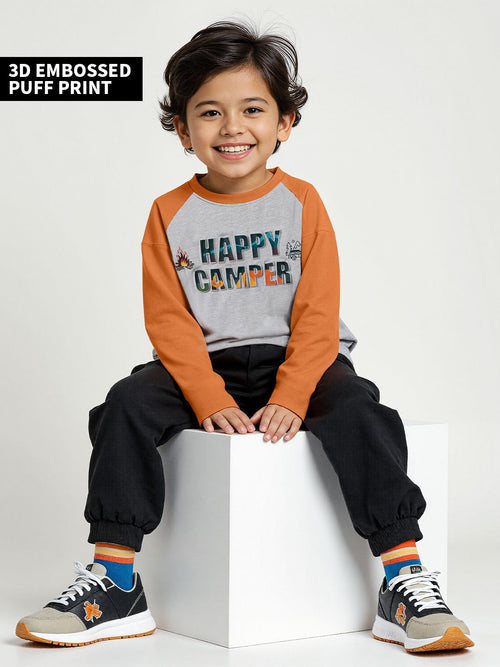 TSS Originals: Happy Camper Boys Full Sleeve T-Shirts (2-8 Yrs)