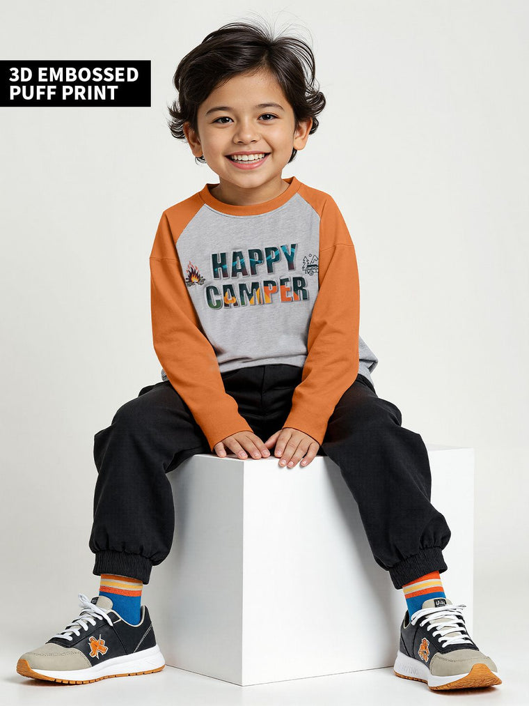 TSS Originals: Happy Camper Boys Full Sleeve T-Shirts (2-8 Yrs)