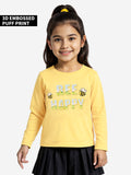 Full-Sleeve Essentials: Bee Happy Girls Full Sleeve T-Shirts (2-8 Yrs)