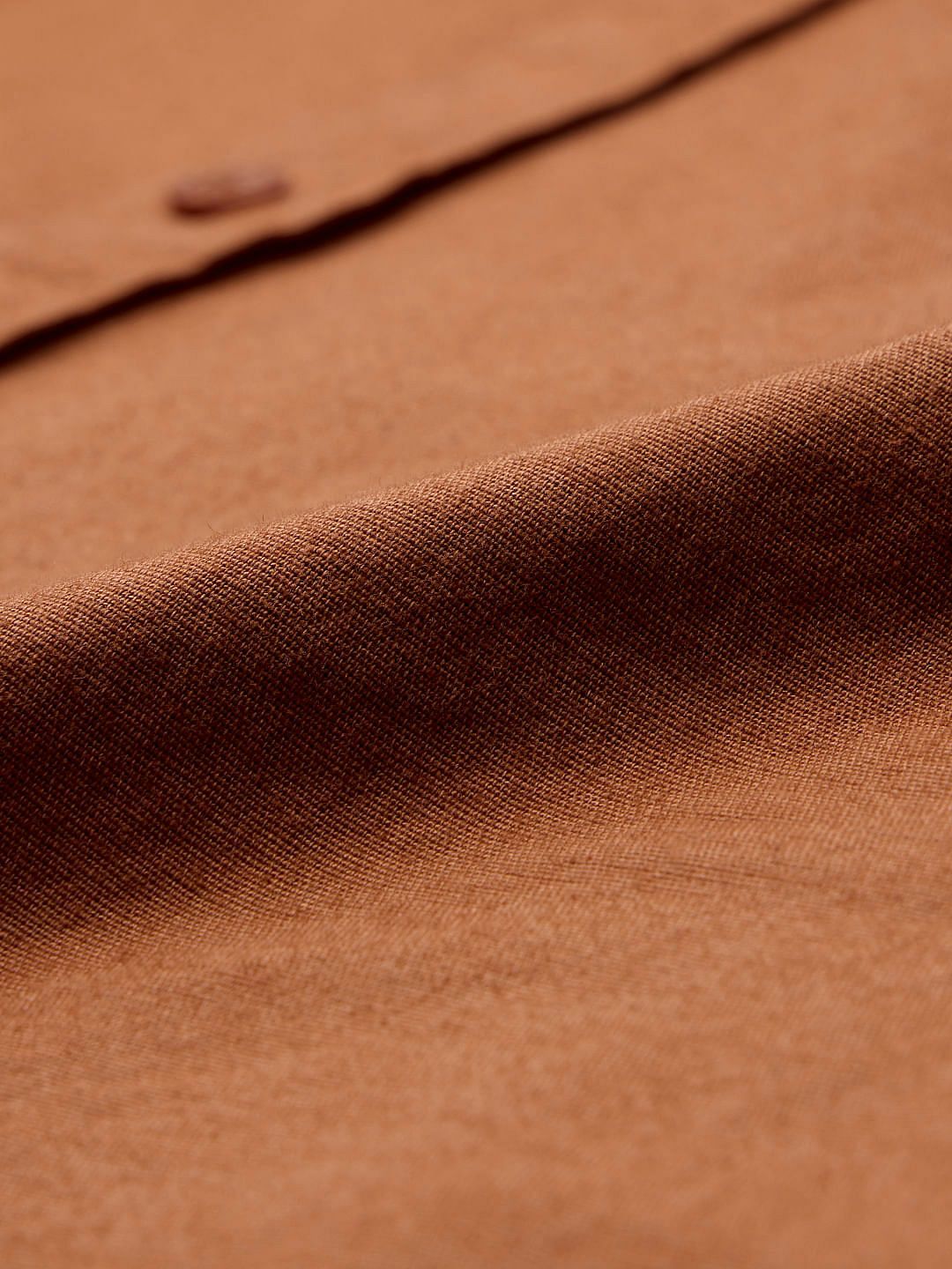 Cotton Linen: Russet Brown Cotton Linen Shirts