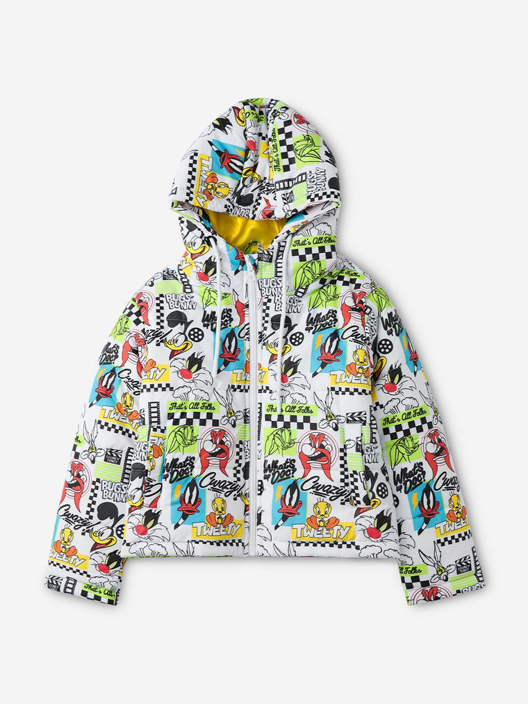 Looney Tunes: Old School Young Girls Puffer Jackets (8-14 Yrs)