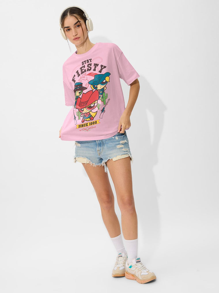 Powerpuff Girls: Stay Fiesty Women Oversized T-Shirts