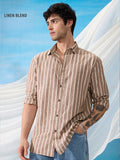 Cotton Linen Stripes: Dune Cotton Linen Shirts