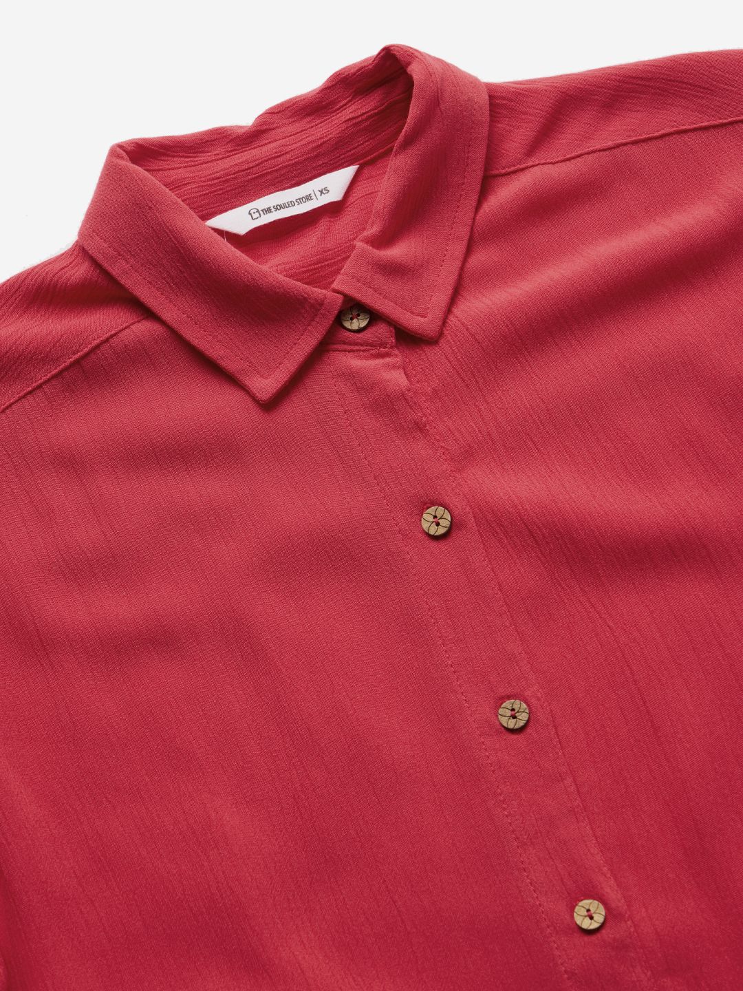 Oversized Solids: Hot Red Women Oversized Shirts