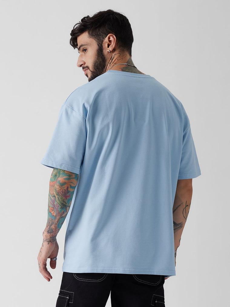 Solids: Powder Blue Oversized T-Shirts