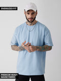 Solids: Powder Blue Oversized T-Shirts