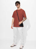 Solids: Spicy Red Oversized T-Shirts