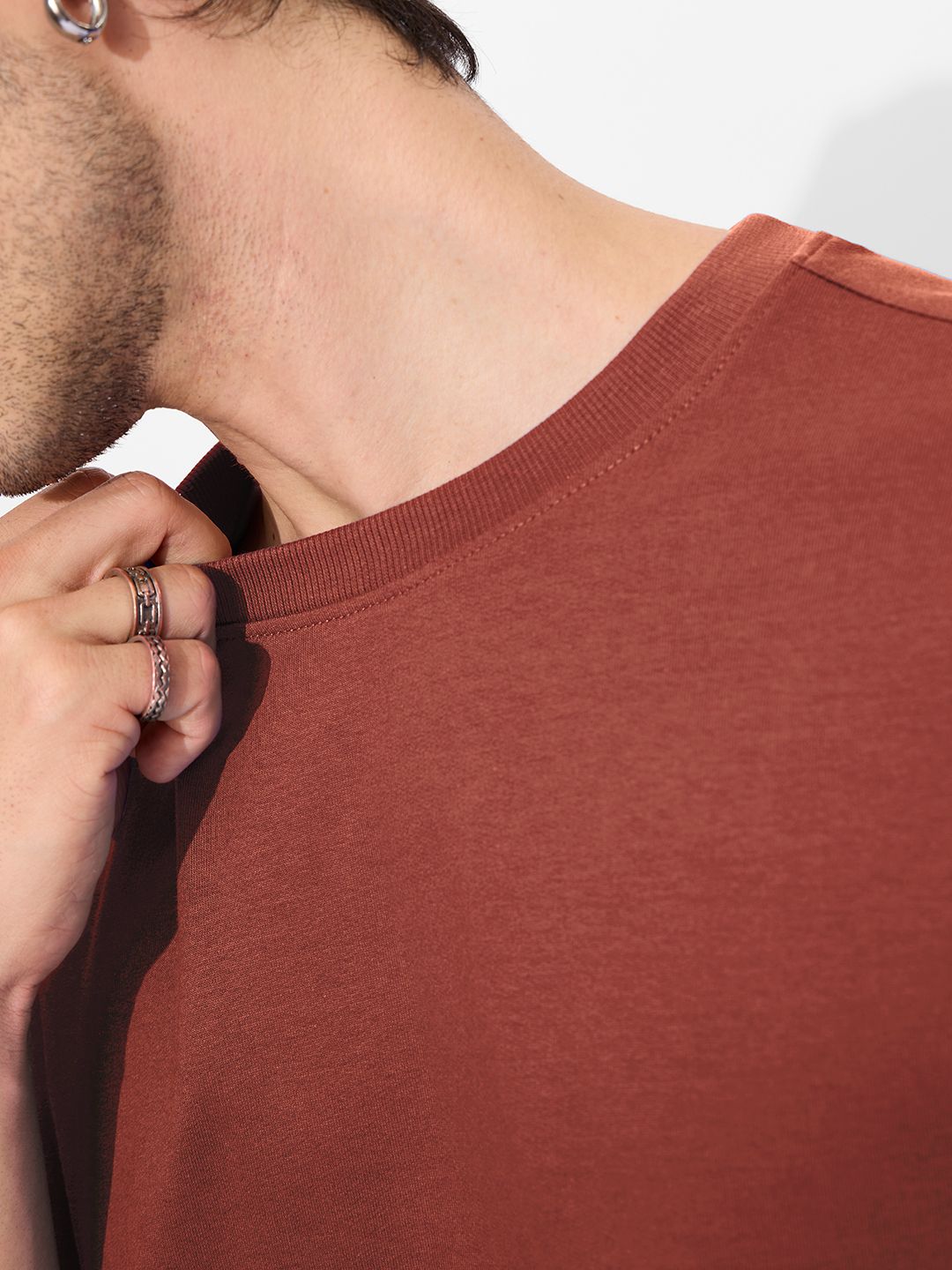 Solids: Spicy Red Oversized T-Shirts
