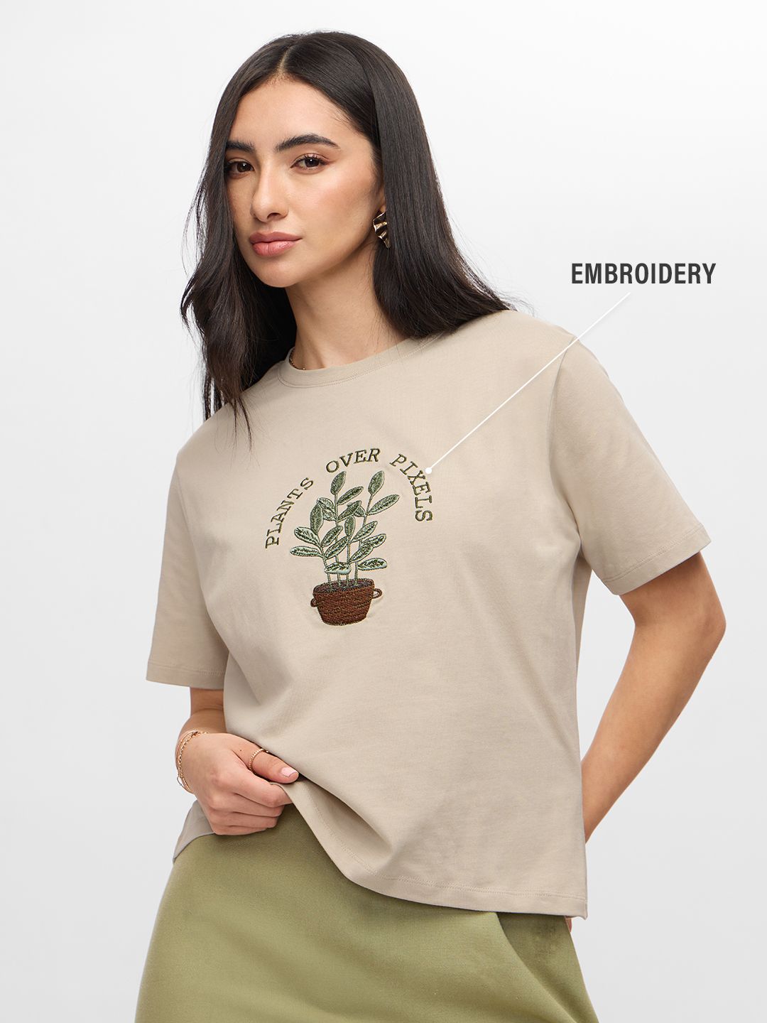 TSS Originals: Plants Over Pixels Women Relaxed T-Shirts