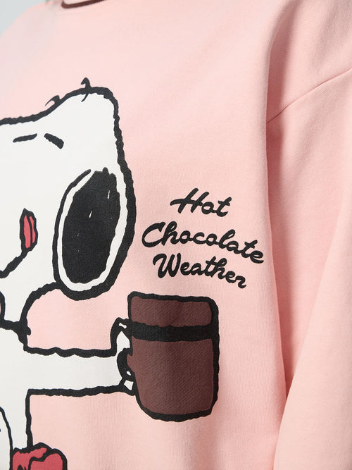 Peanuts: Hot Chocolate Weather Women Oversized Sweatshirts