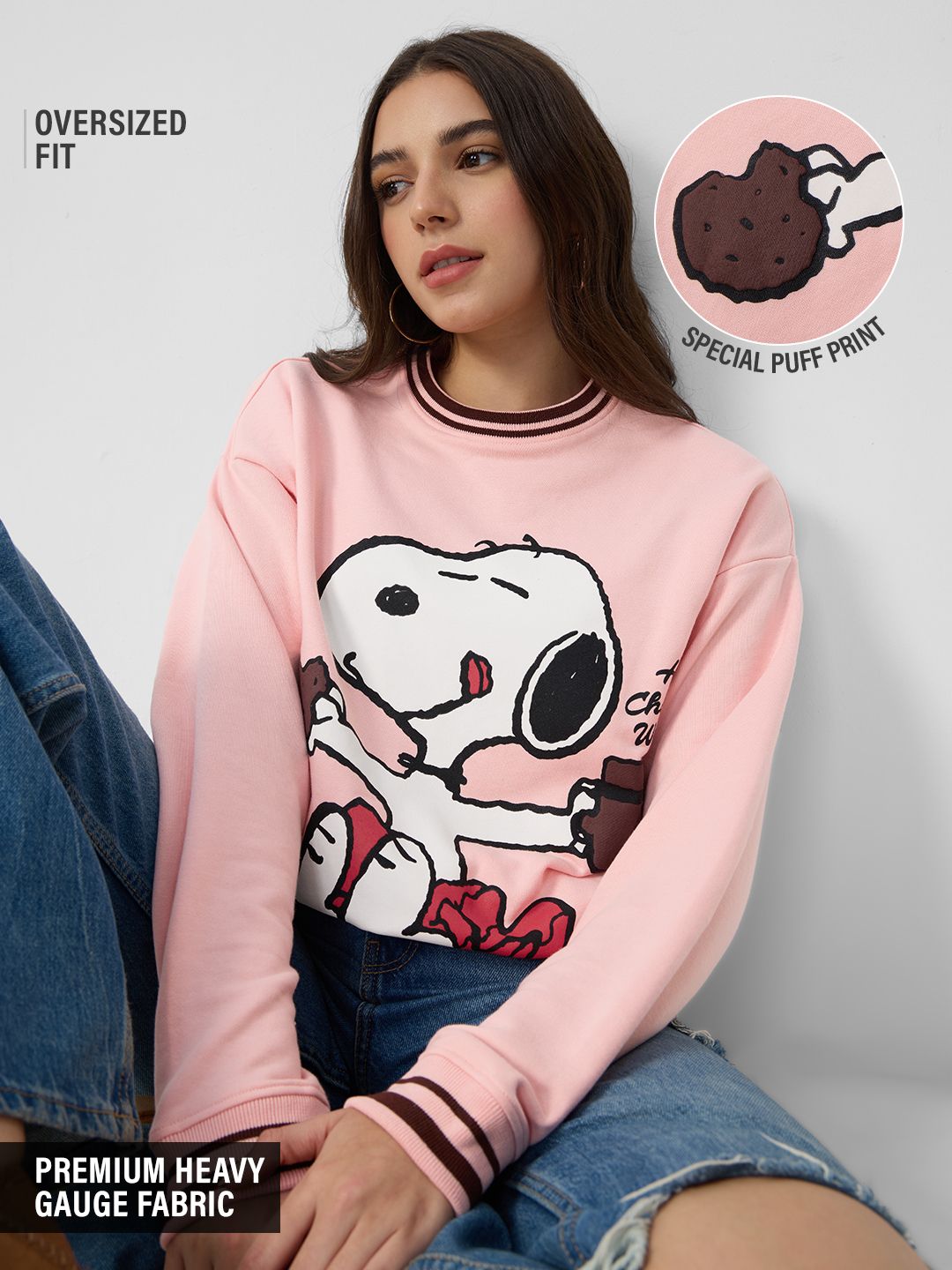 Peanuts: Hot Chocolate Weather Women Oversized Sweatshirts
