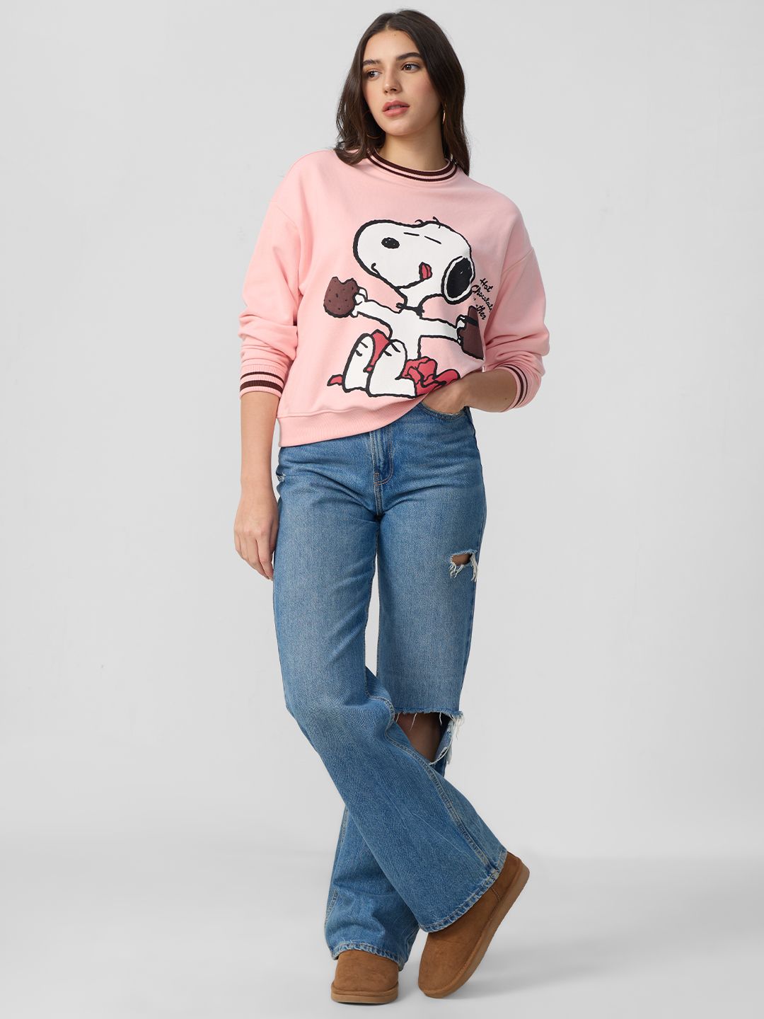 Peanuts: Hot Chocolate Weather Women Oversized Sweatshirts
