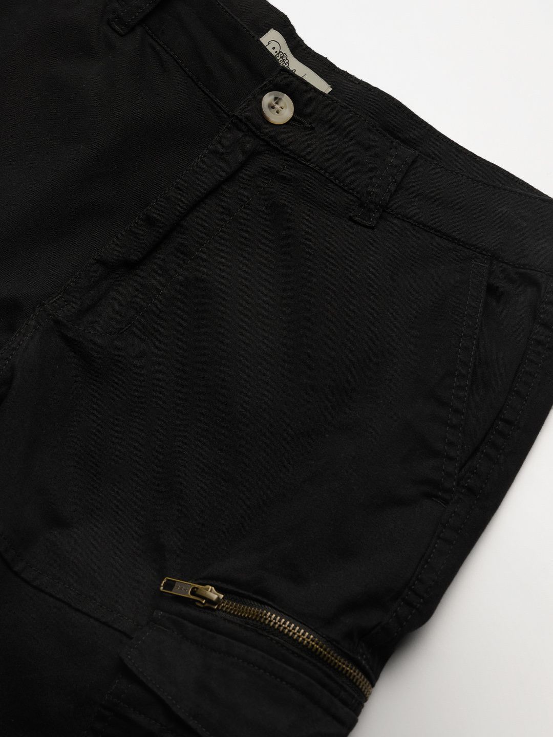 Solids: Black Men Cargo Pants