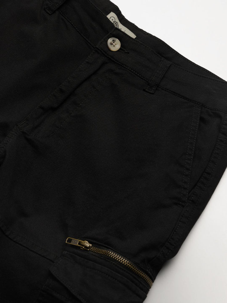 Solids: Black Men Cargo Pants