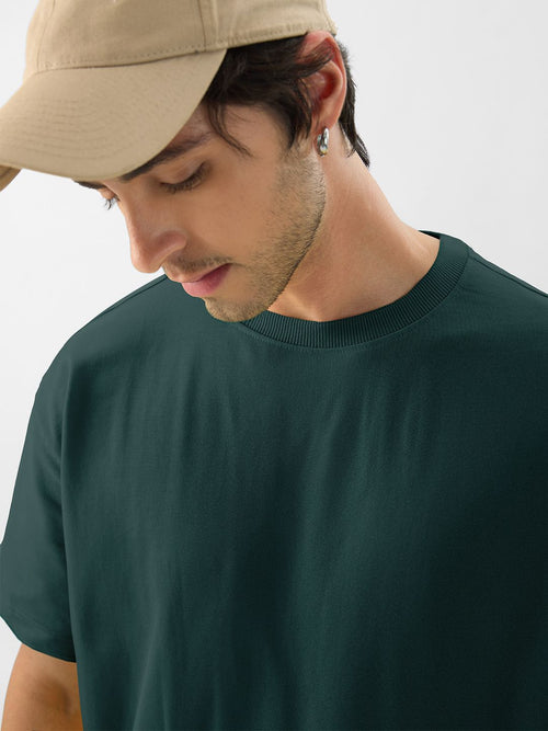 Solids: Emerald Green Oversized T-Shirts