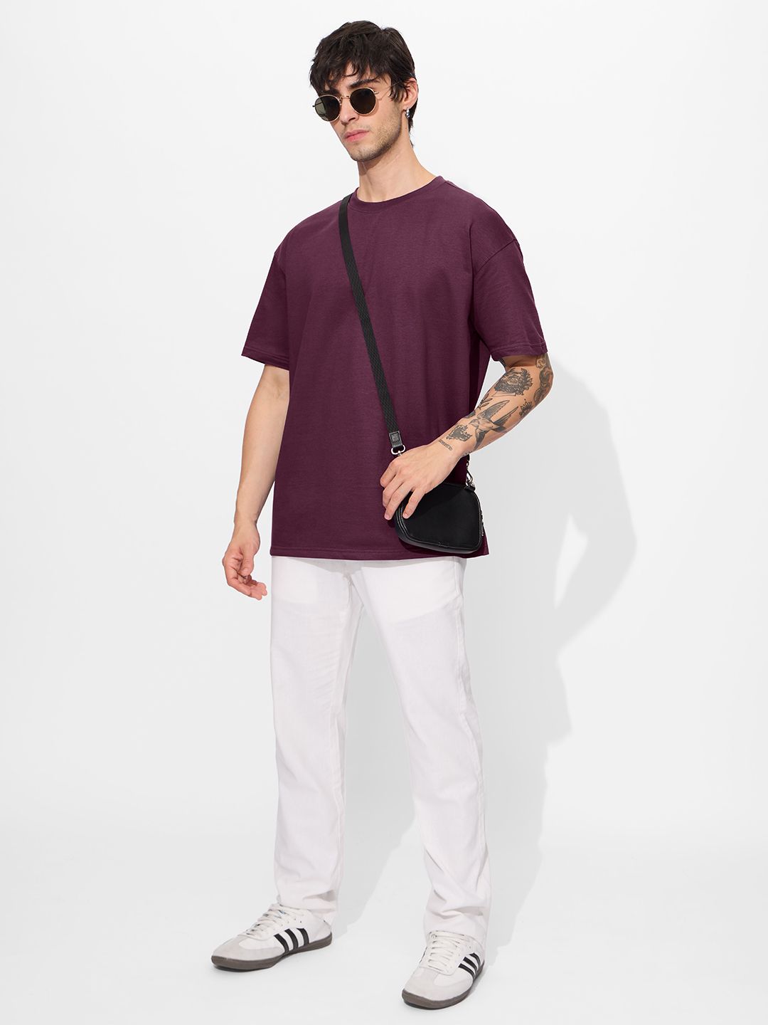 Solids: Dark Purple Oversized T-Shirts