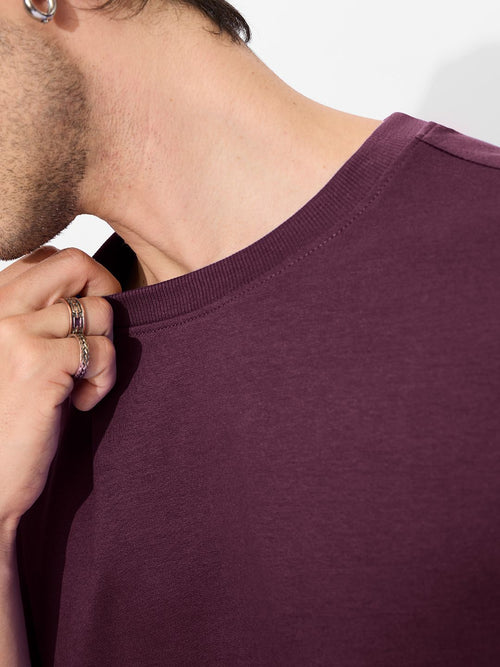 Solids: Dark Purple Oversized T-Shirts