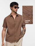Textured Shirt: Mocha Men Textured Shirts