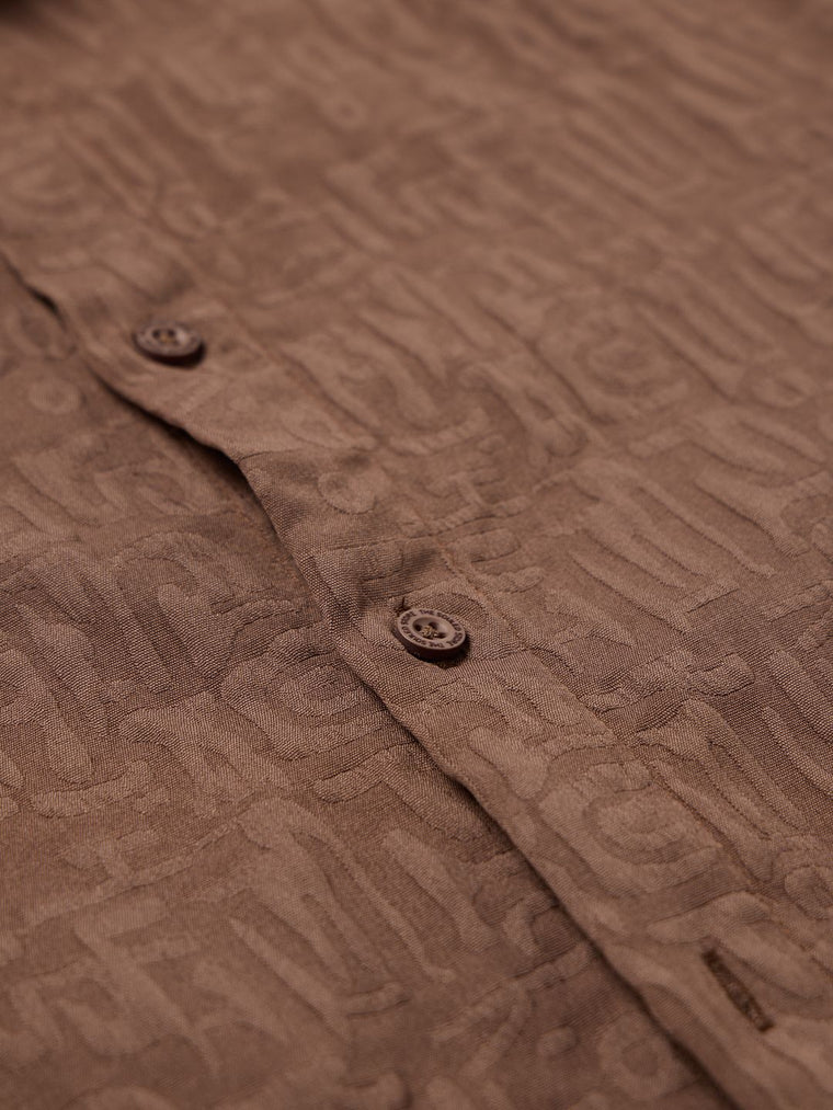 Textured Shirt: Mocha Men Textured Shirts
